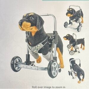 Dog Mobility Support Wheelchair - Black and Silver